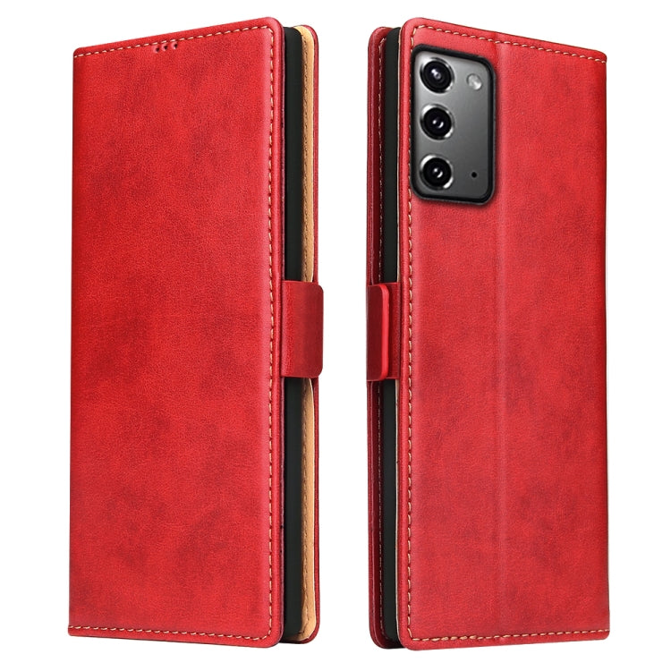 For Samsung Galaxy Note20 Ultra Fierre Shann PU Genuine Leather Texture Horizontal Flip Leather Case with Holder & Card Slots & Wallet