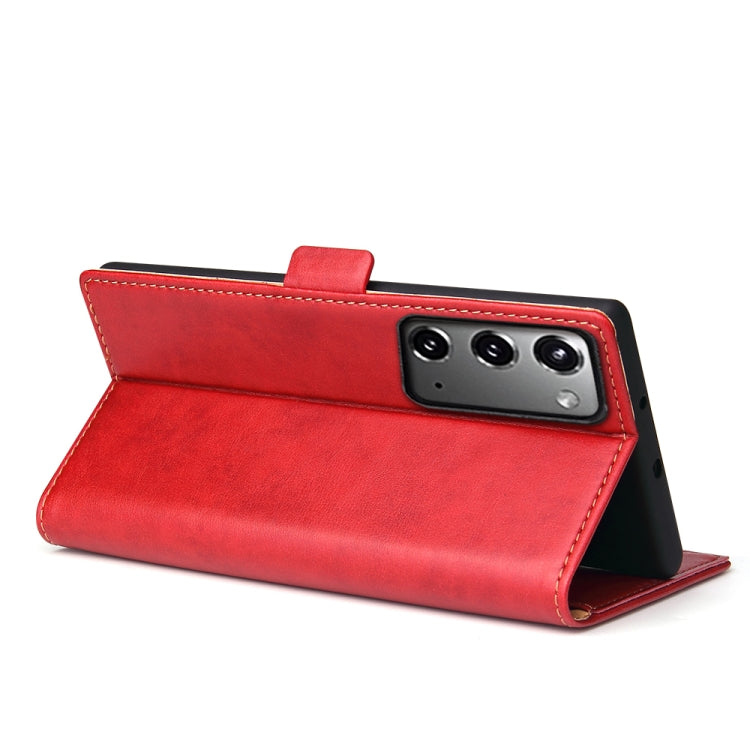 For Samsung Galaxy Note20 Ultra Fierre Shann PU Genuine Leather Texture Horizontal Flip Leather Case with Holder & Card Slots & Wallet