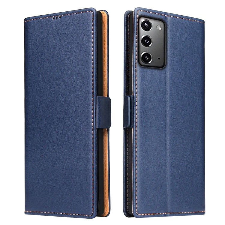 For Samsung Galaxy Note20 Ultra Fierre Shann PU Genuine Leather Texture Horizontal Flip Leather Case with Holder & Card Slots & Wallet