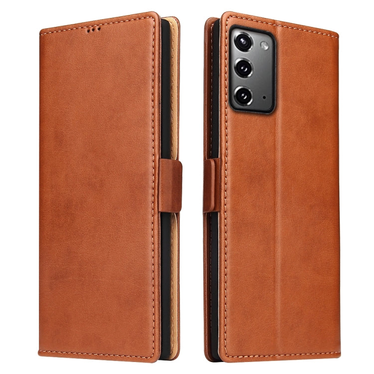 For Samsung Galaxy Note20 Ultra Fierre Shann PU Genuine Leather Texture Horizontal Flip Leather Case with Holder & Card Slots & Wallet