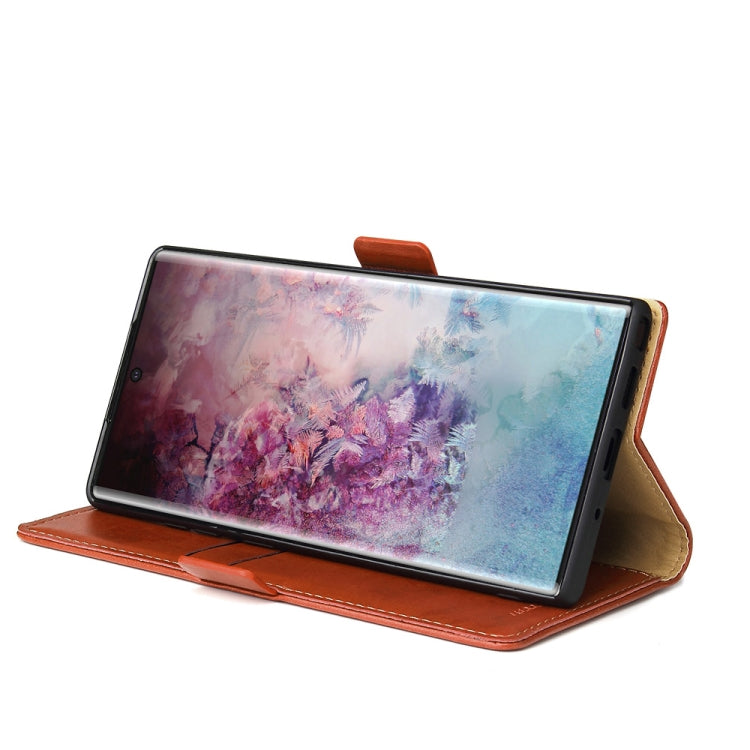 For Samsung Galaxy Note20 Ultra Fierre Shann PU Genuine Leather Texture Horizontal Flip Leather Case with Holder & Card Slots & Wallet