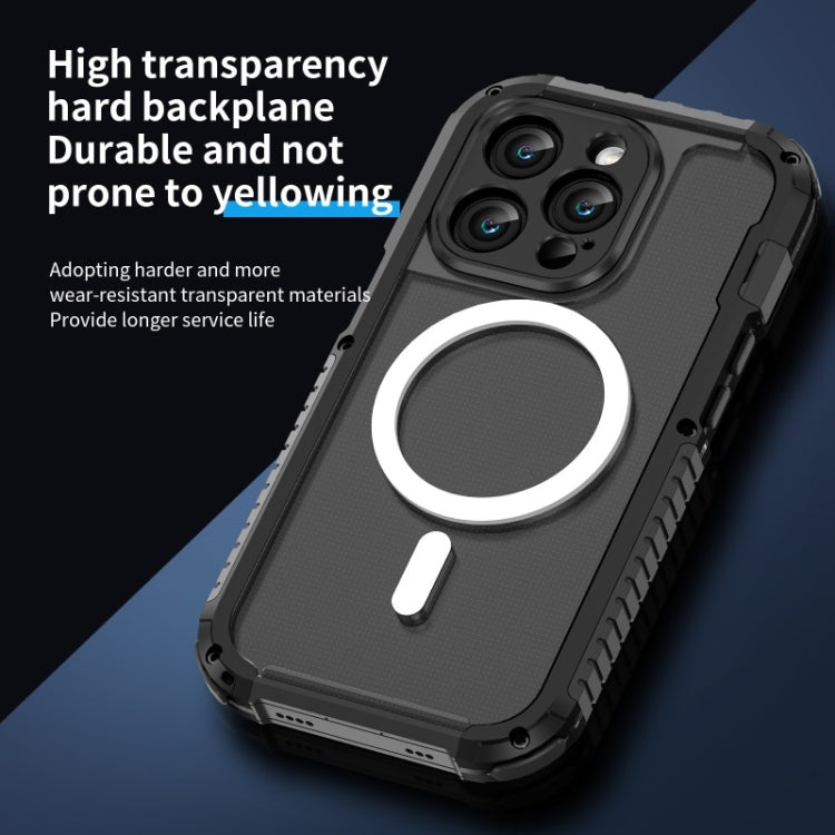 For iPhone 15 Pro Max MagSafe Shockproof Metal Phone Case