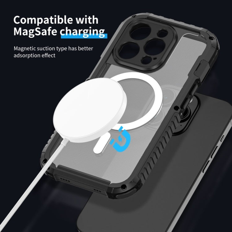 For iPhone 15 Pro MagSafe Shockproof Metal Phone Case