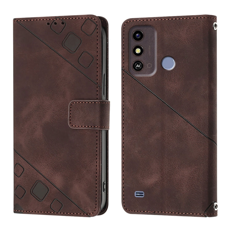 For ZTE Blade A53 Skin Feel Embossed Leather Phone Case