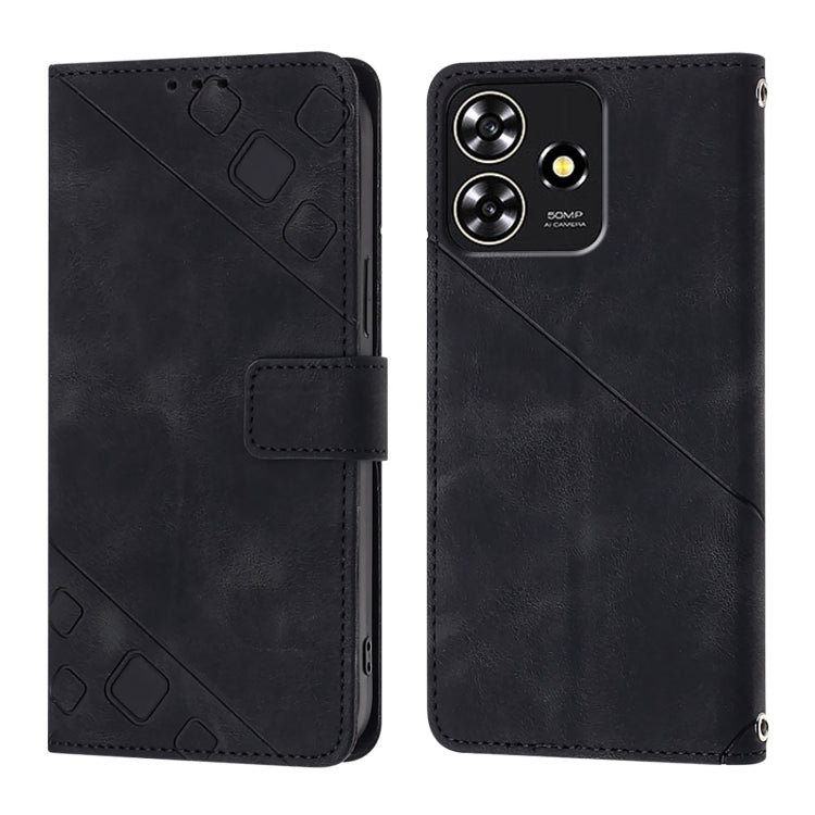 For ZTE Blade A73 4G Skin Feel Embossed Leather Phone Case