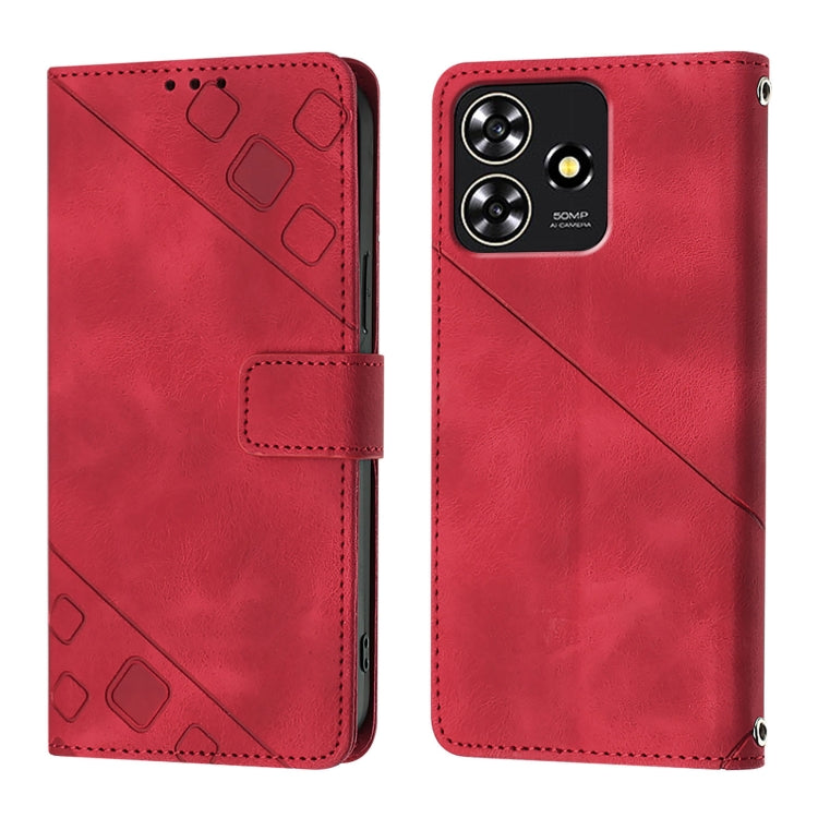 For ZTE Blade A73 4G Skin Feel Embossed Leather Phone Case