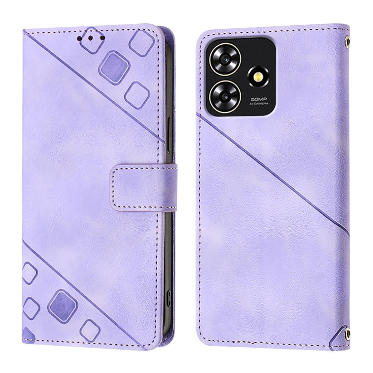 For ZTE Blade A73 4G Skin Feel Embossed Leather Phone Case