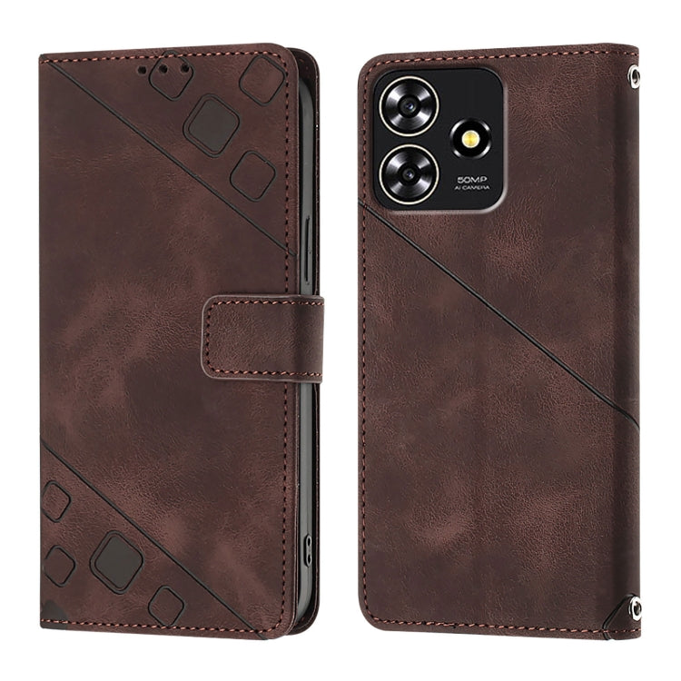 For ZTE Blade A73 4G Skin Feel Embossed Leather Phone Case