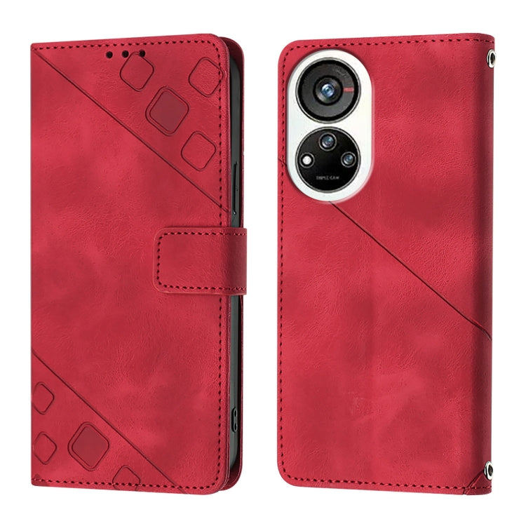 For ZTE Blade V40s Skin Feel Embossed Leather Phone Case