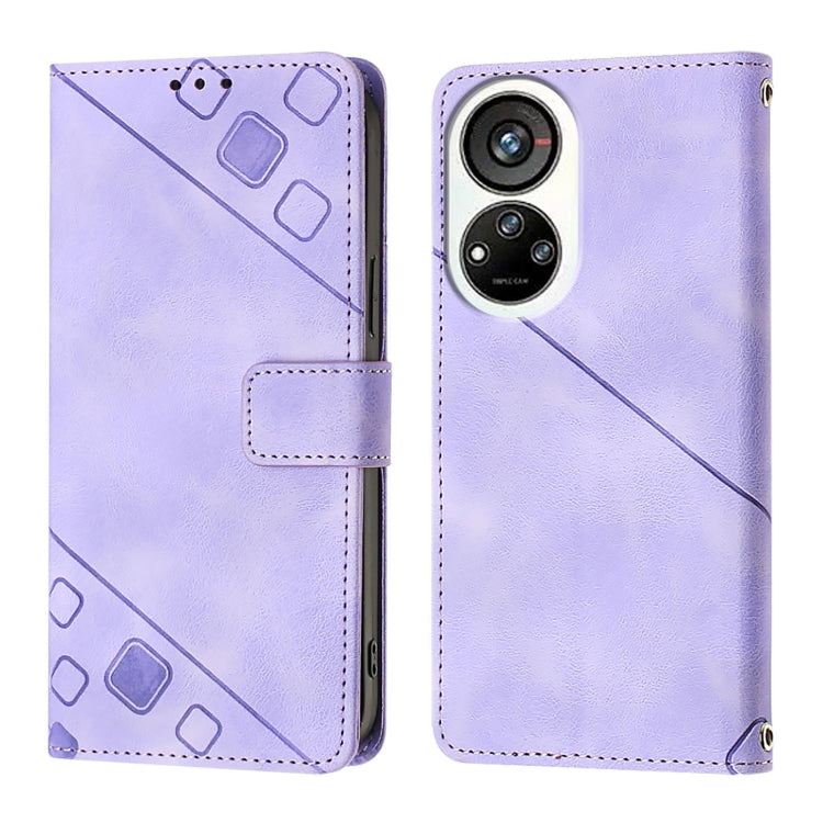 For ZTE Blade V40s Skin Feel Embossed Leather Phone Case