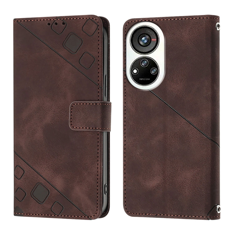 For ZTE Blade V40s Skin Feel Embossed Leather Phone Case