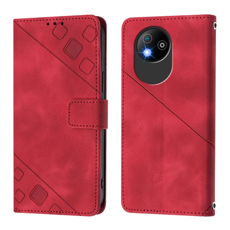 For ZTE Blade A35 Lite / A35 Core Skin Feel Embossed Leather Phone Case