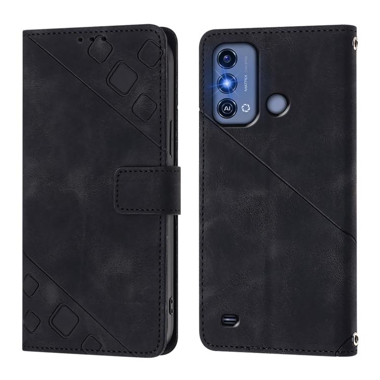 For ZTE Blade A53 Pro Skin Feel Embossed Leather Phone Case