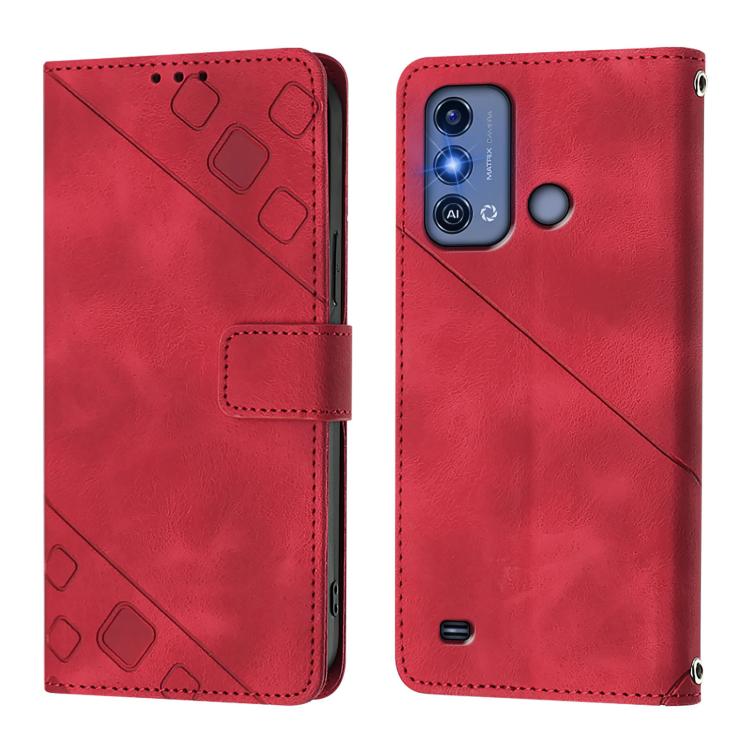 For ZTE Blade A53 Pro Skin Feel Embossed Leather Phone Case