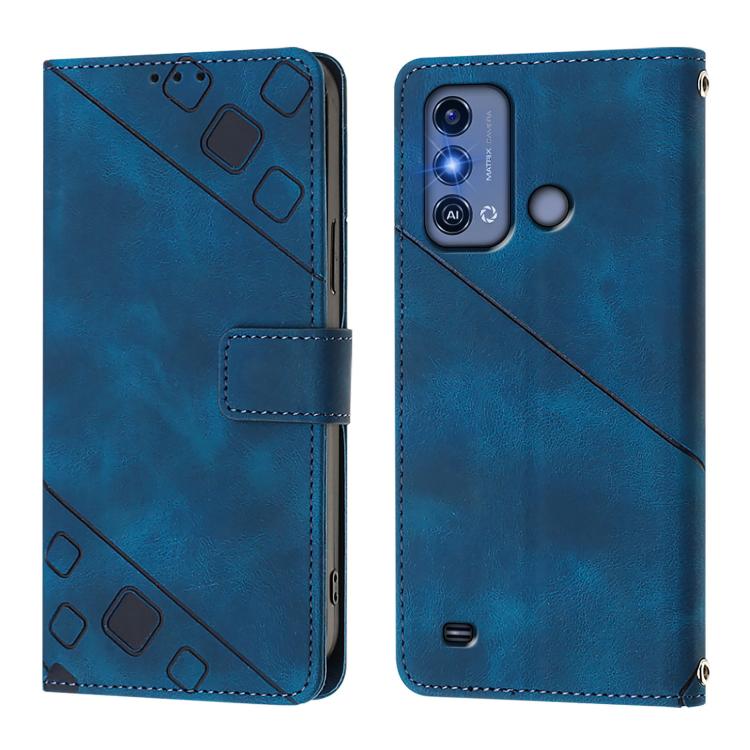 For ZTE Blade A53 Pro Skin Feel Embossed Leather Phone Case