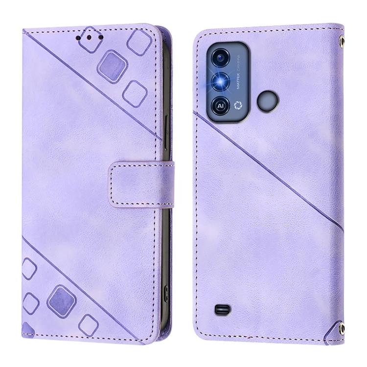 For ZTE Blade A53 Pro Skin Feel Embossed Leather Phone Case