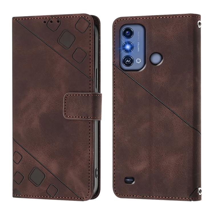 For ZTE Blade A53 Pro Skin Feel Embossed Leather Phone Case