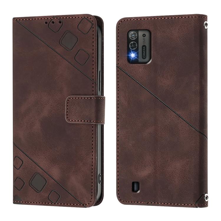 For ZTE Blade A52 Lite Skin Feel Embossed Leather Phone Case