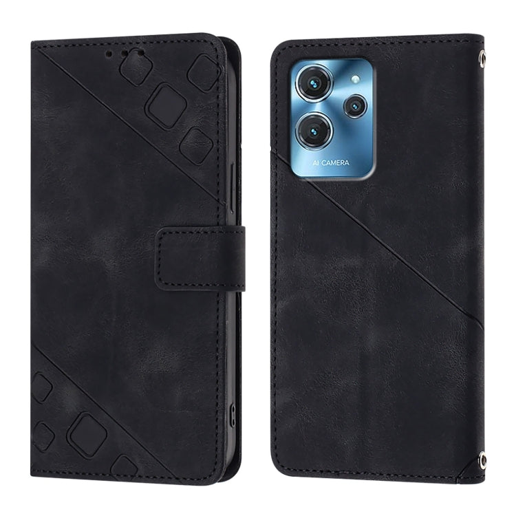 For Oukitel C32 Skin Feel Embossed Leather Phone Case