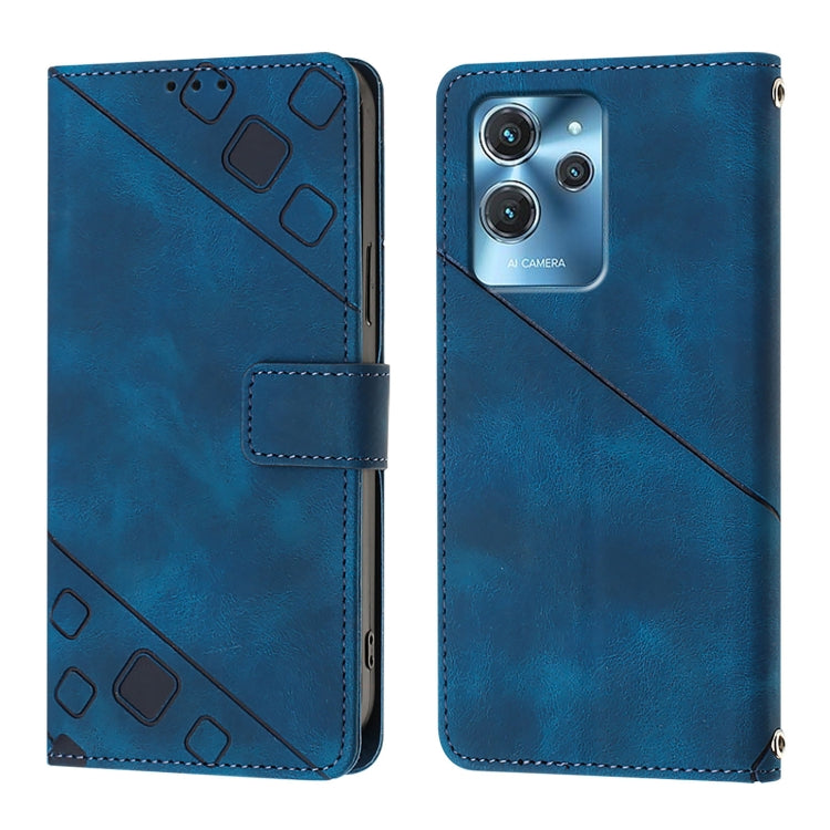 For Oukitel C32 Skin Feel Embossed Leather Phone Case