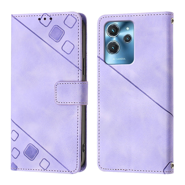 For Oukitel C32 Skin Feel Embossed Leather Phone Case