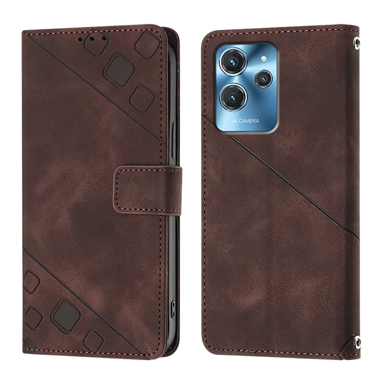 For Oukitel C32 Skin Feel Embossed Leather Phone Case
