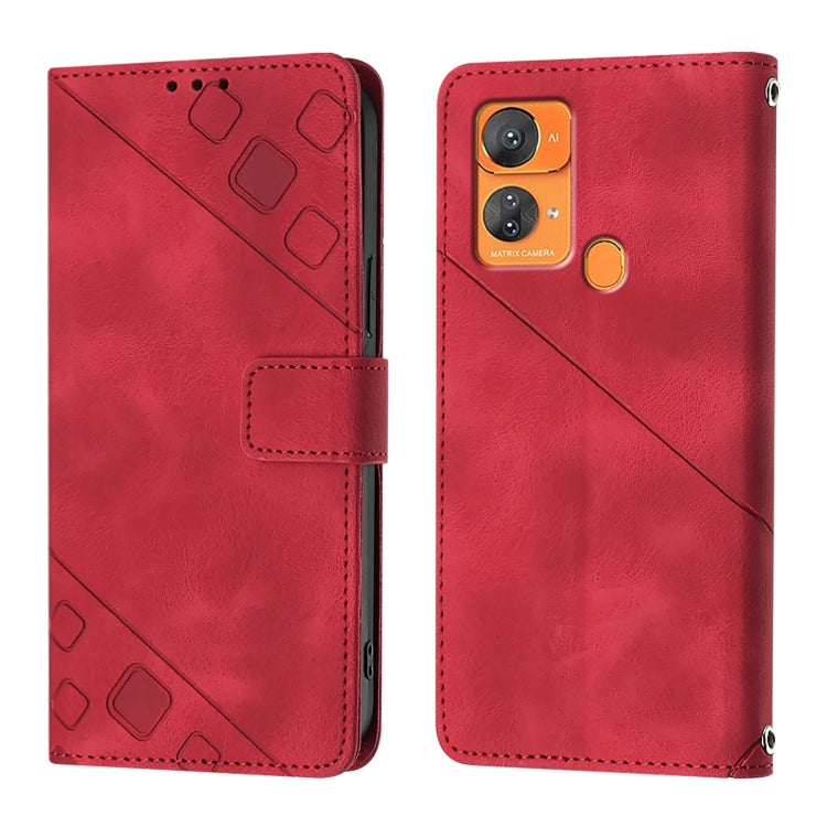 For Oukitel C33 Skin Feel Embossed Leather Phone Case