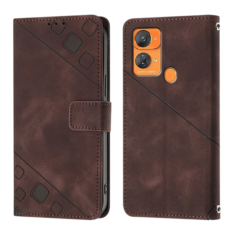 For Oukitel C33 Skin Feel Embossed Leather Phone Case