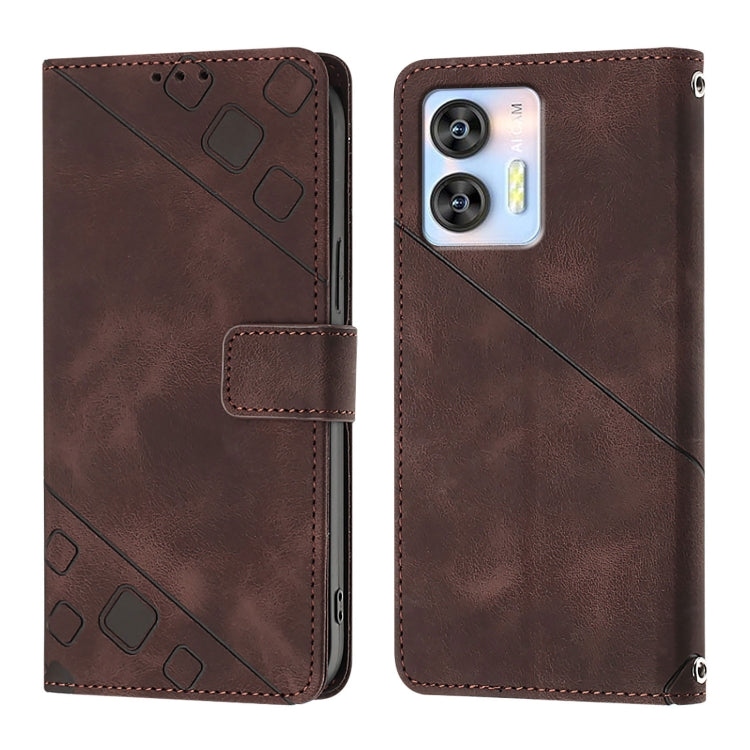 For Oukitel C36 / C35 Skin Feel Embossed Leather Phone Case