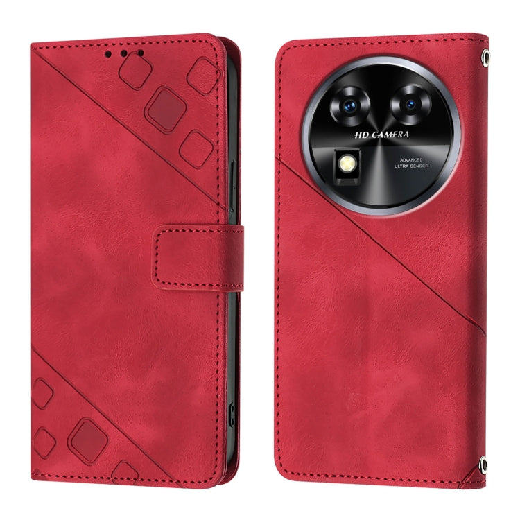 For Oukitel C37 Skin Feel Embossed Leather Phone Case