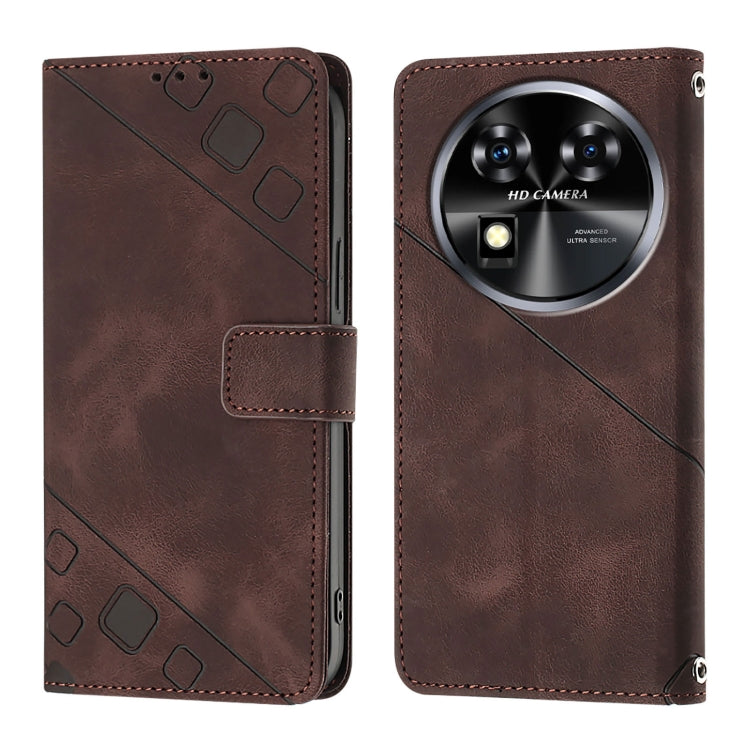 For Oukitel C37 Skin Feel Embossed Leather Phone Case