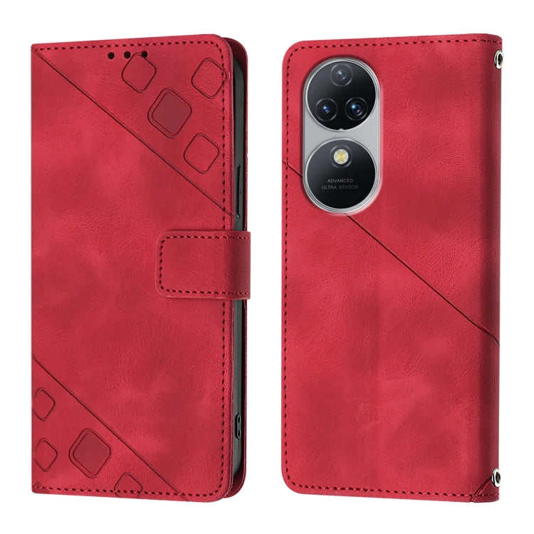 For Oukitel C38 Skin Feel Embossed Leather Phone Case