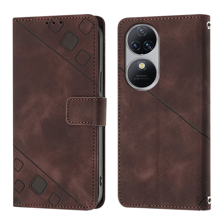 For Oukitel C38 Skin Feel Embossed Leather Phone Case