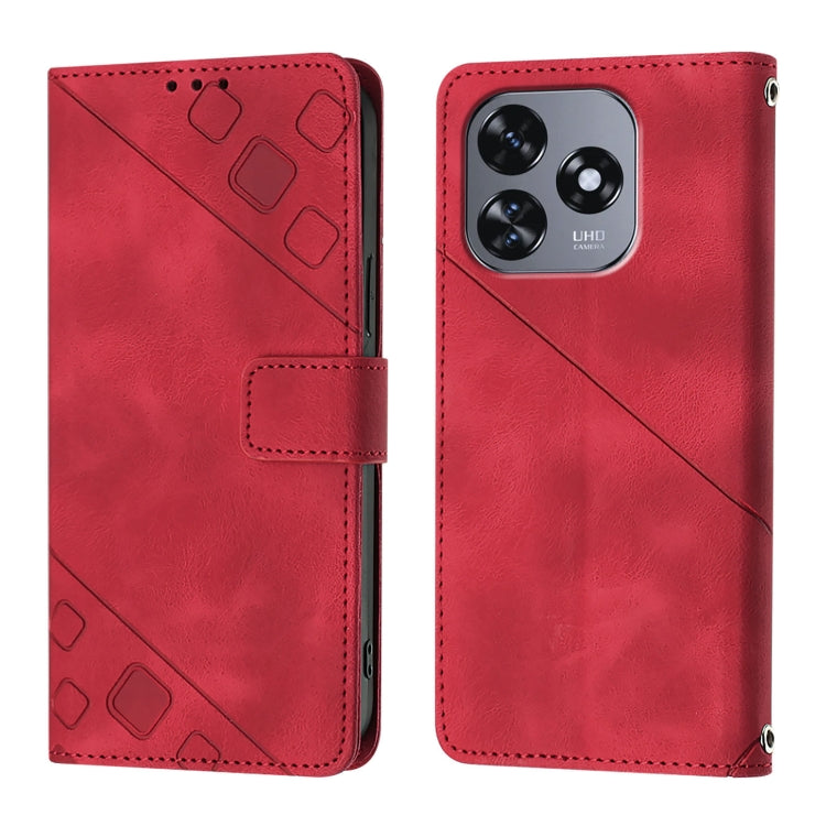 For Oukitel C51 Skin Feel Embossed Leather Phone Case