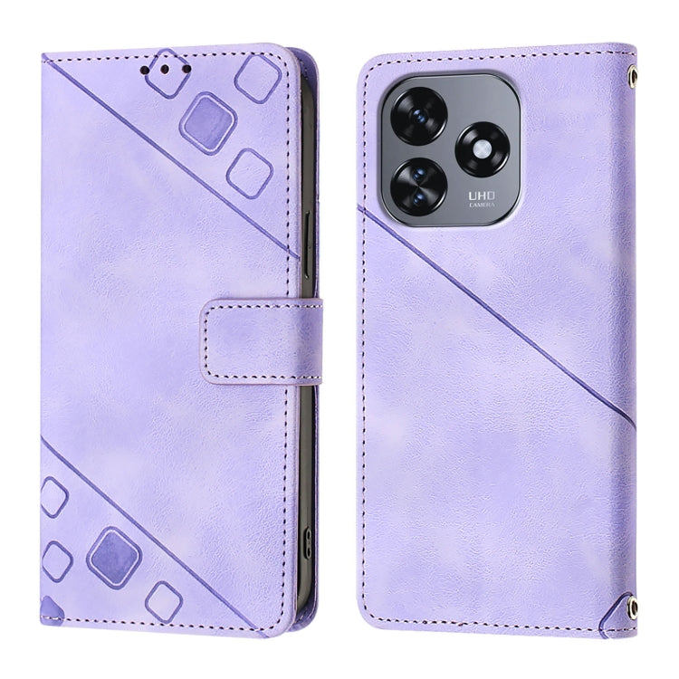 For Oukitel C51 Skin Feel Embossed Leather Phone Case