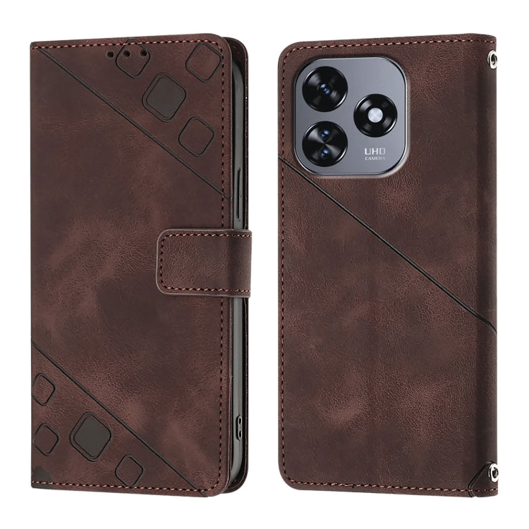For Oukitel C51 Skin Feel Embossed Leather Phone Case