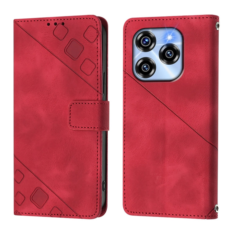 For Oukitel C50 Skin Feel Embossed Leather Phone Case