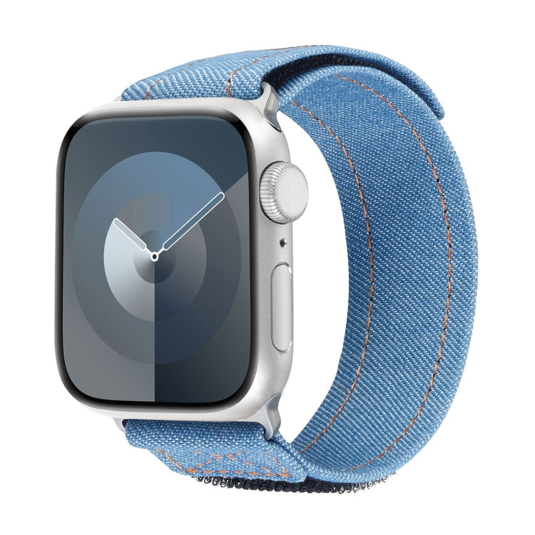 For Apple Watch SE 44mm Cowboy Nylon Hook and Loop Fastener Watch Band