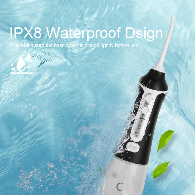 Portable Water Flosser Teeth Cleaner IPX8 Waterproof Electric Oral Irrigator, Capacity: 300ml(Black)