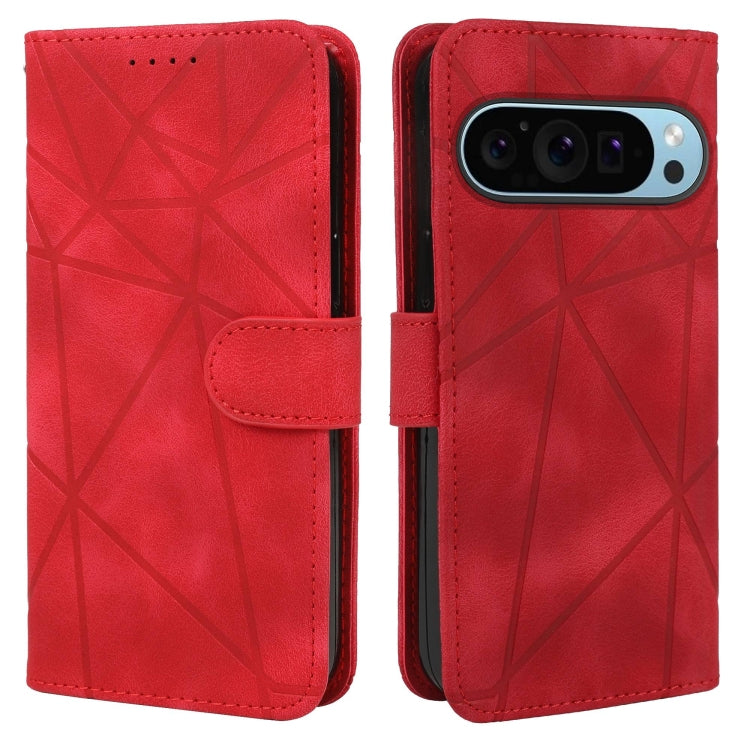 For Google Pixel 9 / 9 Pro Skin Feel Geometric Lines Leather Phone Case