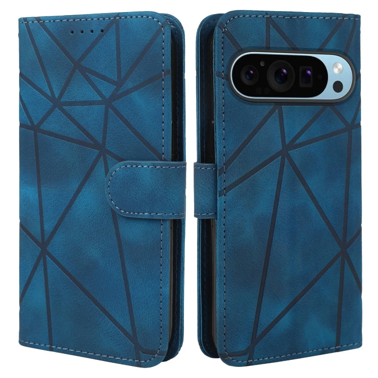 For Google Pixel 9 / 9 Pro Skin Feel Geometric Lines Leather Phone Case