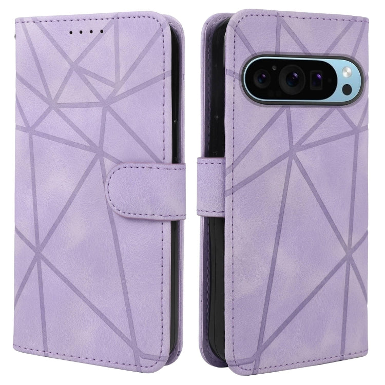 For Google Pixel 9 / 9 Pro Skin Feel Geometric Lines Leather Phone Case