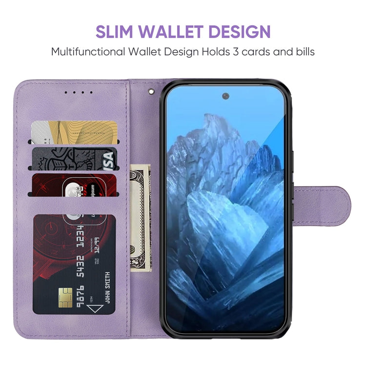For Google Pixel 9 / 9 Pro Skin Feel Geometric Lines Leather Phone Case