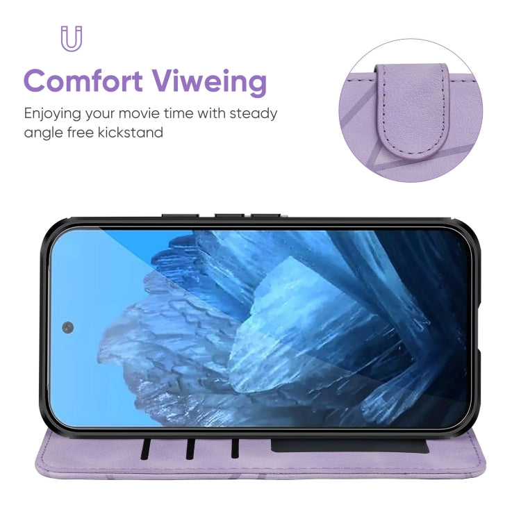 For Google Pixel 9 / 9 Pro Skin Feel Geometric Lines Leather Phone Case