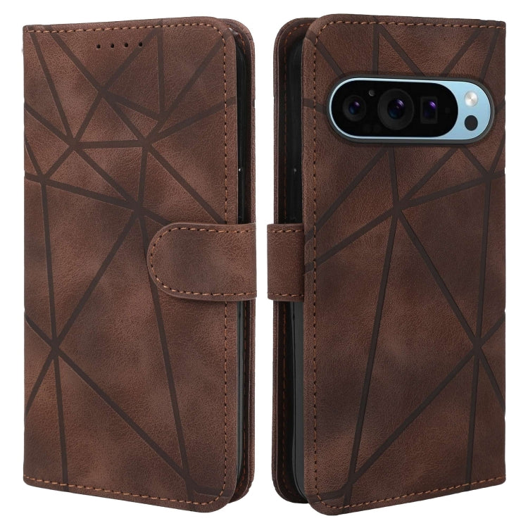For Google Pixel 9 / 9 Pro Skin Feel Geometric Lines Leather Phone Case