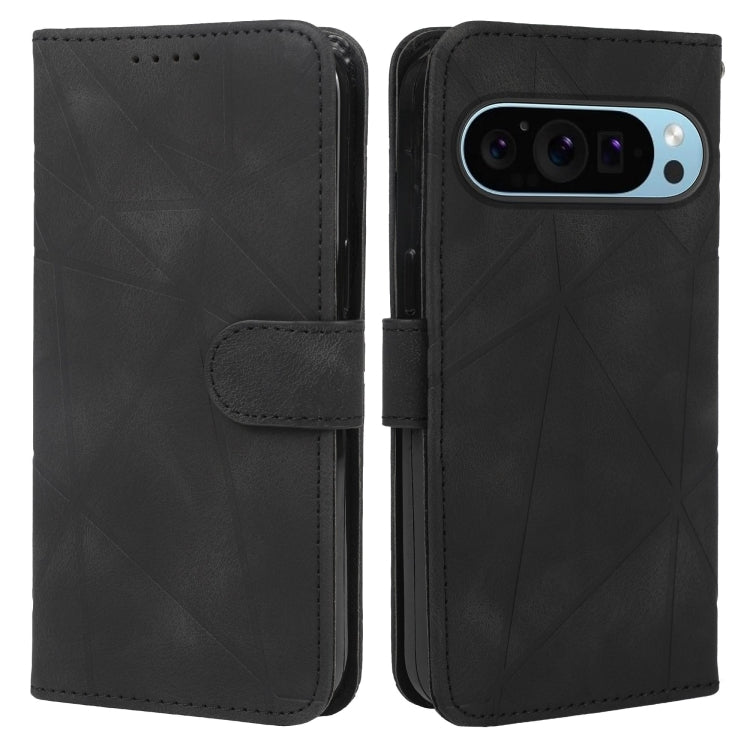 For Google Pixel 9 Pro XL Skin Feel Geometric Lines Leather Phone Case
