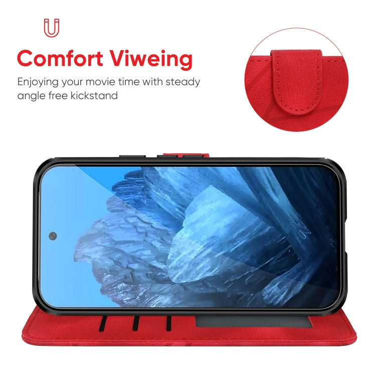 For Google Pixel 9 Pro XL Skin Feel Geometric Lines Leather Phone Case