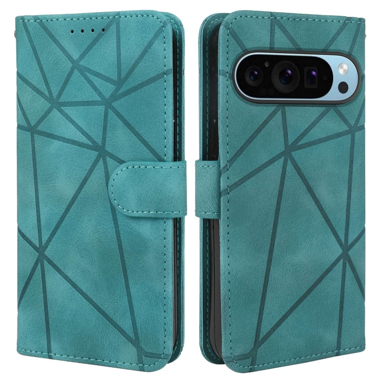 For Google Pixel 9 Pro XL Skin Feel Geometric Lines Leather Phone Case