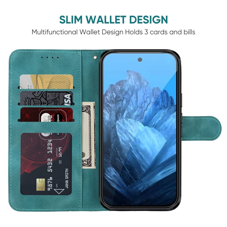 For Google Pixel 9 Pro XL Skin Feel Geometric Lines Leather Phone Case