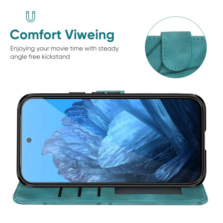 For Google Pixel 9 Pro XL Skin Feel Geometric Lines Leather Phone Case